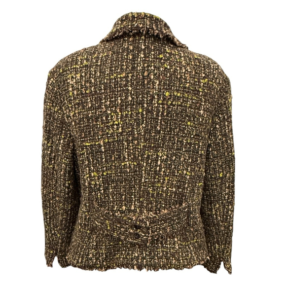 J. Jill Size 18P Petite Brown Multi-Color Tweed Blazer Jacket - Picture 4 of 5